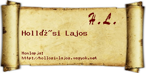Hollósi Lajos névjegykártya