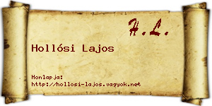 Hollósi Lajos névjegykártya